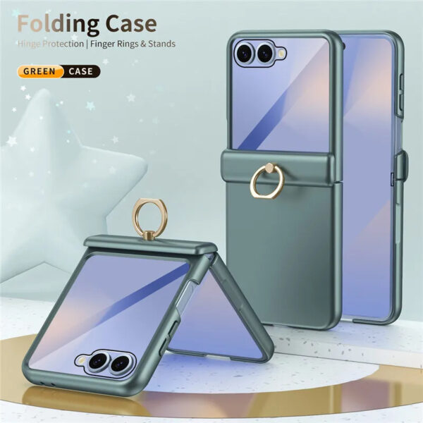 Luxury Matte PC Finger Ring Grip Case For Samsung Galaxy Z Flip 5/Z Flip 6 - Image 6