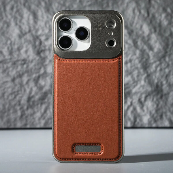 Luxury Premium Leather Aromatherapy Aluminum Alloy Magnetic Case Cover For iPhone 17 Pro Max - Image 8