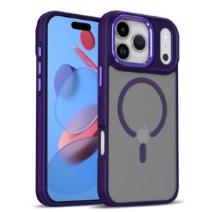 Luxury Premium Translucent Matte Frosted Skin Feel MagSafe Protective Shockproof Case Cover For iPhone 17 Pro Max - Purple
