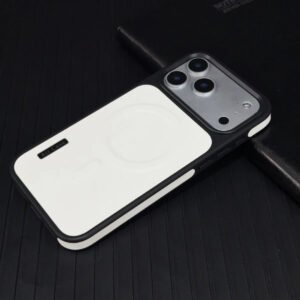 Luxury Premium Business Vegan Magsafe Wireless Case Cover For iPhone 17 Pro Max - White