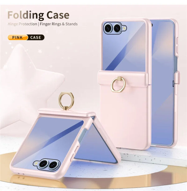 Luxury Matte PC Finger Ring Grip Case For Samsung Galaxy Z Flip 5/Z Flip 6 - Image 3