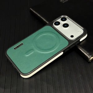 Luxury Premium Business Vegan Magsafe Wireless Case Cover For iPhone 17 Pro Max - Green