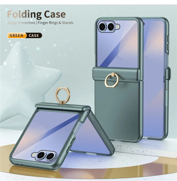 Luxury Matte PC Finger Ring Grip Case For Samsung Galaxy Z Flip 5/Z Flip 6 - Image 4