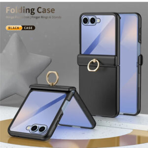 Luxury Matte PC Finger Ring Grip Case For Samsung Galaxy Z Flip 5/Z Flip 6