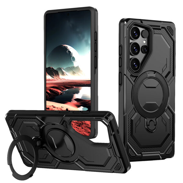 Luxury Premium Armor Shockproof Ring Stand Magnetic Wireless Charging Case  Cover For Samsung Galaxy S Series - Image 3