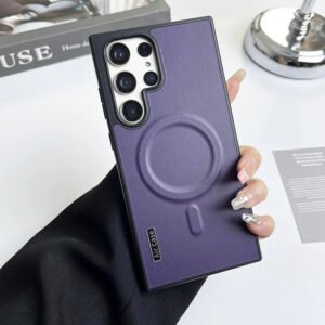 Luxury Premium Business Leather  Magsafe Wireless Charging Case Cover For Samsung Galaxy S Series