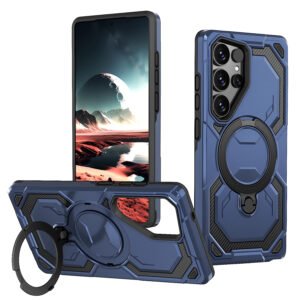 Luxury Premium Armor Shockproof Ring Stand Magnetic Wireless Charging Case  Cover For Samsung Galaxy S Series