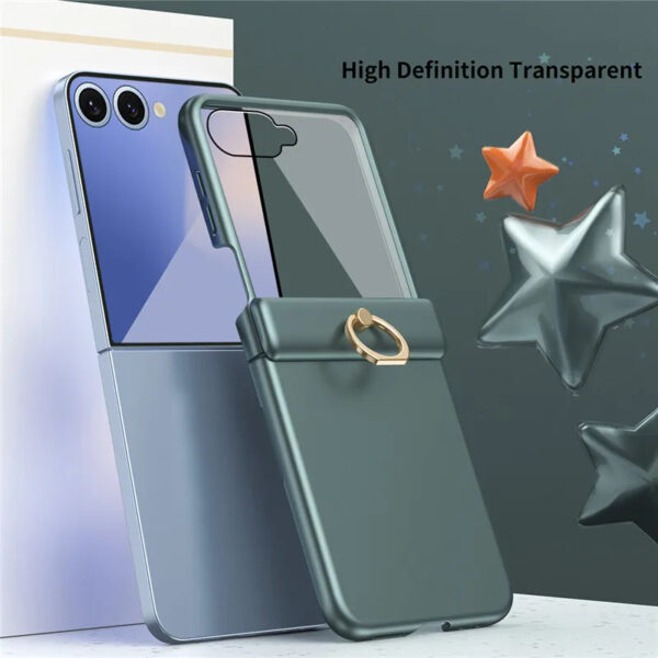 Luxury Matte PC Finger Ring Grip Case For Samsung Galaxy Z Flip 5/Z Flip 6 - Image 8