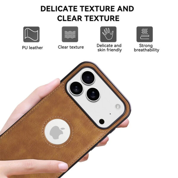 Luxury Premium Logo View Classic Retro PU Business Leather Thin Slim Case Cover for iPhone 17 Pro Max - Image 8