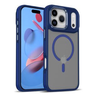 Luxury Premium Translucent Matte Frosted Skin Feel MagSafe Protective Shockproof Case Cover For iPhone 17 Pro Max - Dark Blue