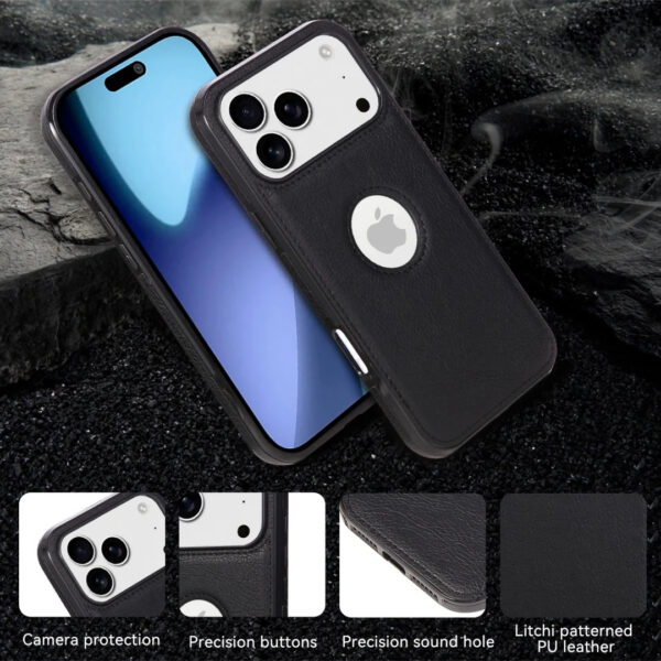 Luxury Premium Logo View Classic Retro PU Business Leather Thin Slim Case Cover for iPhone 17 Pro Max - Image 16