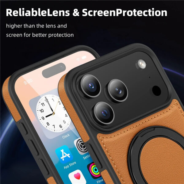 Luxury Premium Ring Holder magnetic wireless Charging Phone Case Cover For iPhone 17 Pro Max - Image 8