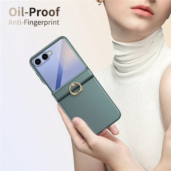 Luxury Matte PC Finger Ring Grip Case For Samsung Galaxy Z Flip 5/Z Flip 6 - Image 10
