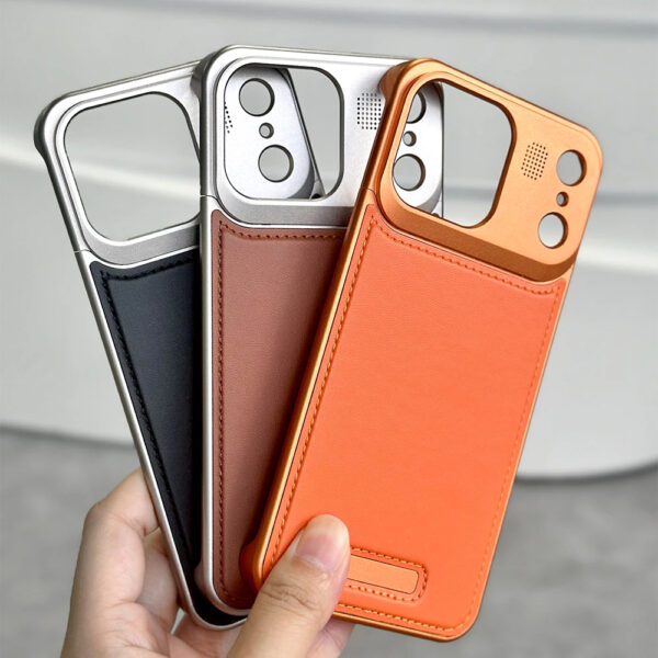 Luxury Premium Leather Aromatherapy Aluminum Alloy Magnetic Case Cover For iPhone 17 Pro Max - Image 6