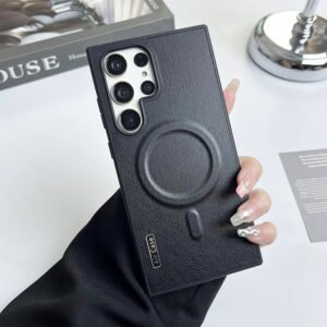 Luxury Premium Business Leather  Magsafe Wireless Charging Case Cover For Samsung Galaxy S Series