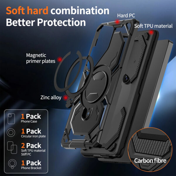 Luxury Premium Armor Shockproof Ring Stand Magnetic Wireless Charging Case  Cover For Samsung Galaxy S Series - Image 7
