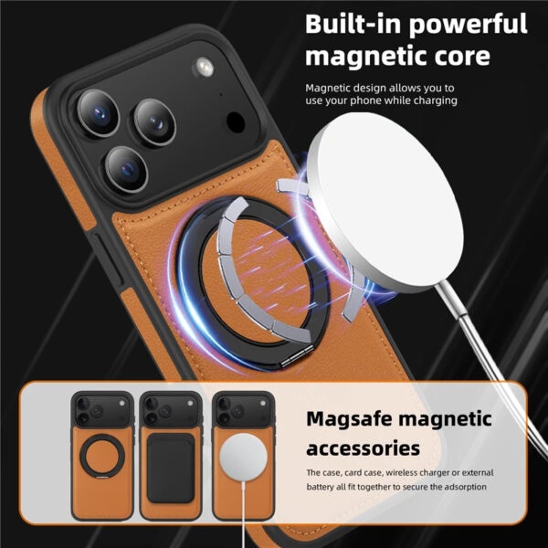 Luxury Premium Ring Holder magnetic wireless Charging Phone Case Cover For iPhone 17 Pro Max - Image 9