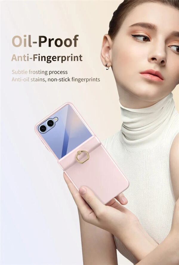 Luxury Matte PC Finger Ring Grip Case For Samsung Galaxy Z Flip 5/Z Flip 6 - Image 12