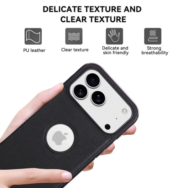 Luxury Premium Logo View Classic Retro PU Business Leather Thin Slim Case Cover for iPhone 17 Pro Max - Image 18