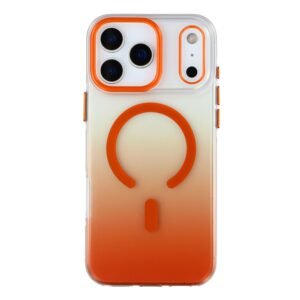Luxury Premium MUTURAL Compatible with MagSafe PC + TPU Gradient Phone Case Cover For iPhone 17 Pro Max - Orange