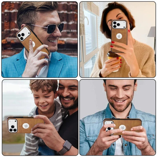 Luxury Premium Logo View Classic Retro PU Business Leather Thin Slim Case Cover for iPhone 17 Pro Max - Image 12