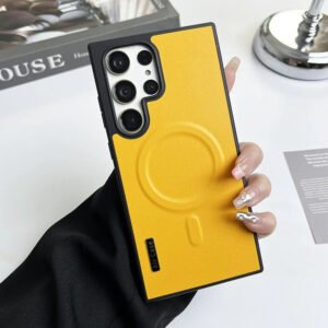 Luxury Premium Business Leather  Magsafe Wireless Charging Case Cover For Samsung Galaxy S Series