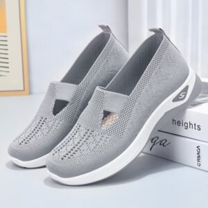 Luxury Premium Breathable Casual Summer Soft Sole Orthopedic Lightweight Slip Shoes - Grey