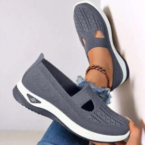 Luxury Premium Breathable Casual Summer Soft Sole Orthopedic Lightweight Slip Shoes - Dark Grey