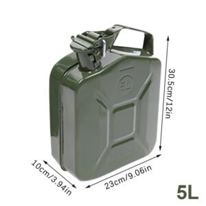 Gallon Portable Metal Jerry Rolled Plate Gasoline Oil Fuel Tank - 5L