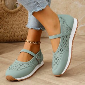 Summer Breathable Casual Non Slip Comfortable Soft Sole Walking Lightweight Woman Shoes - Light Green