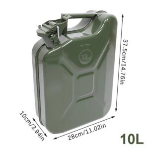 Gallon Portable Metal Jerry Rolled Plate Gasoline Oil Fuel Tank - 10L