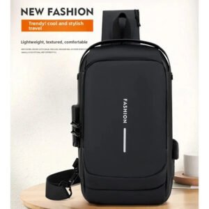 Luxury Premium Casual Crossbody Bag Anti-Theft Multifunctional Polyester Lining Chest Bag - Black