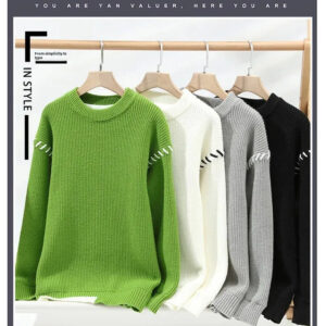Round Neck Knitwear Winter Thickened Loose Trendy Warm Woolen Breathable Long Sleeve Men's Sweater