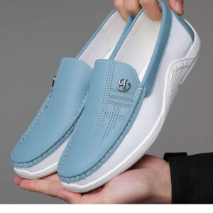 Cow Leather Casual Shoes Breathable White Sneakers Fashion Flat Shoes