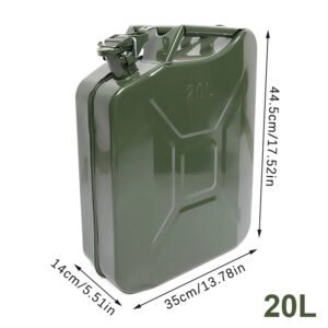 Gallon Portable Metal Jerry Rolled Plate Gasoline Oil Fuel Tank - 20L