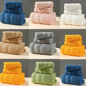 3 in 1 Piece High Quality Set- Super Absorbent Soft Quick Dry Ideal Cotton Towel