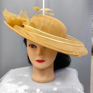 Elegant Fascinator Kentucky Derby Fascinator Pillbox Hat for Women - Brown
