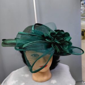Elegant Fascinator Kentucky Derby Fascinator Pillbox Hat for Women - Green