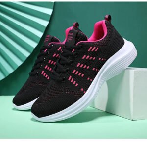 Casual Breathable summer Soft-Soled  Lightweight anti-slip Women's Shoes - Black Red