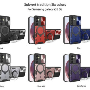 Luxury Premium Armor Slide Camera Lens Protection Holder Ring Case Cover For Samsung A Series