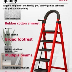 Premium Quality Heavy Duty Platform Ladder with Telescopic and Foldable Scaffolding - 5 Steps