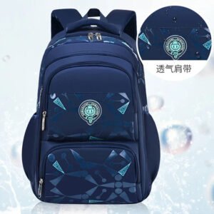 Luxury Premium Lightweight and Breathable Waterproof Large Capacity Kids School Backpack - Dark Blue
