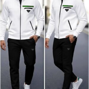 High Quality Prada 2 piece tracksuit set - White Black