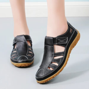 Fashion PU Leather Flat Breather Anti-Slippery Closed Toe Office Casual Shoes