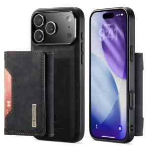 2 in 1 Detachable Magnetic Wallet Cards Holder Pocket Case Cover for IPhone 17 Pro Max - Black