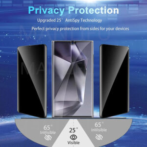 Anti-spy Fingerprint Unlock Privacy Screen Tempered Glass Protector For Samsung Galaxy S Series