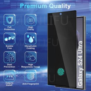 Anti-spy Fingerprint Unlock Privacy Screen Tempered Glass Protector For Samsung Galaxy S Series - Samsung S21 Ultra