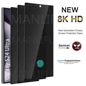 Anti-spy Fingerprint Unlock Privacy Screen Tempered Glass Protector For Samsung Galaxy S Series - Samsung S22 Ultra