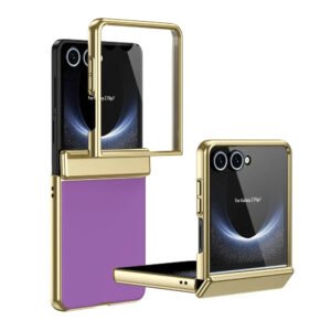 Luxury Premium Matte Eletroplated Golden Border Case For Samsung Galaxy Z flip Series