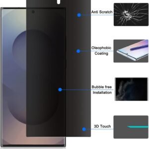 Anti-spy Fingerprint Unlock Privacy Screen Tempered Glass Protector For Samsung Galaxy S Series - Samsung S25 Ultra
